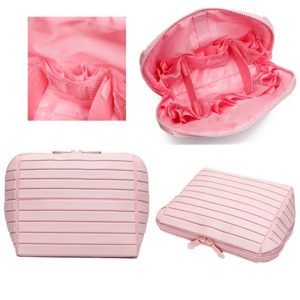 Trendy Large Capacity Travel Makeup Bag 27 Pockets Portable Cosmetic Bag Adjustable Dividers Durable Makeup Organizer for Women