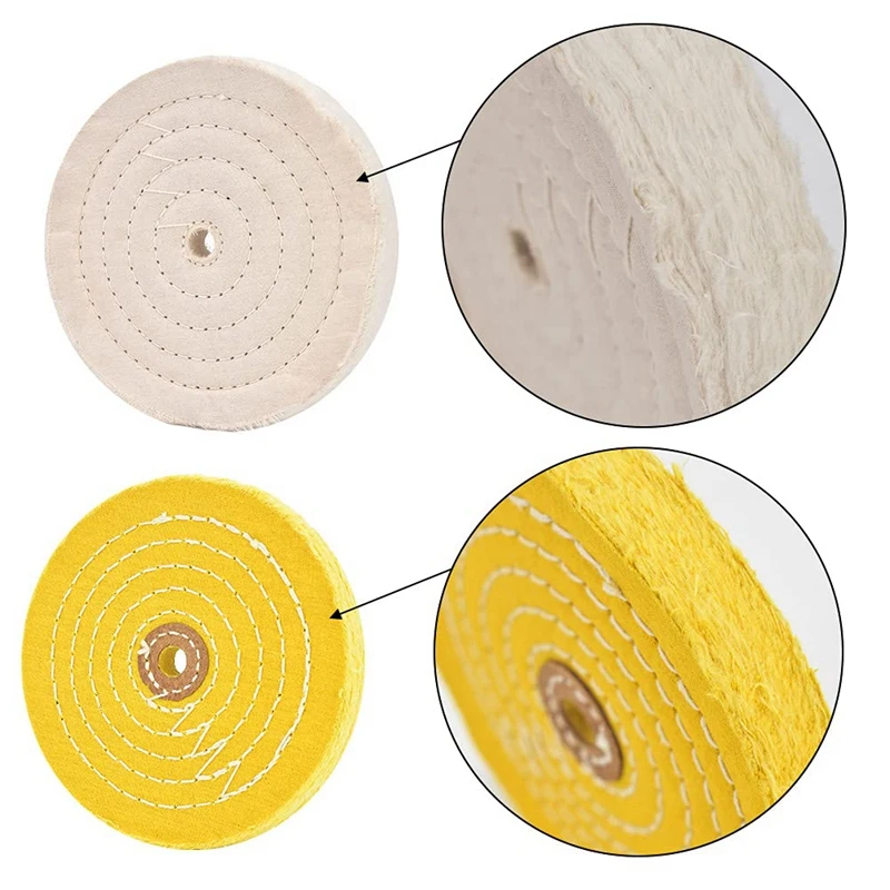 2Pcs Polishing Discs Polishing Wheel Kit 150mm Polishing Wheel Set for Table Buffer Polisher with 12.7mm Mandrel Hole-A62I - view 5