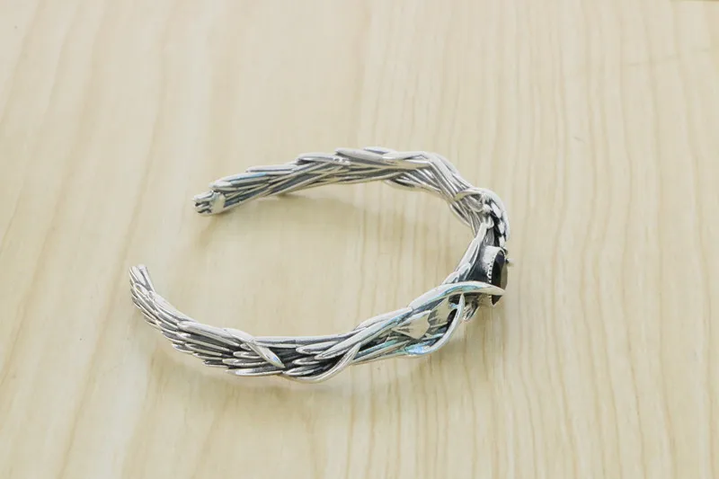 Korean S925 Silver Personalized Thorn Bracelet Women's Retro Fashion Hip Hop Jump Band Cross border Creative Handicraft Trend