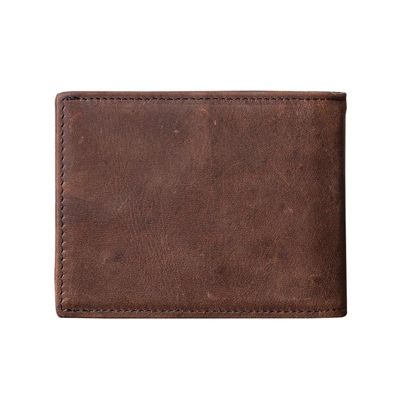 Men's Genuine Leather Money Clip Vintage Credit Card Holder Small Wallet Money Bag ID Card Case Mini Purse For Male