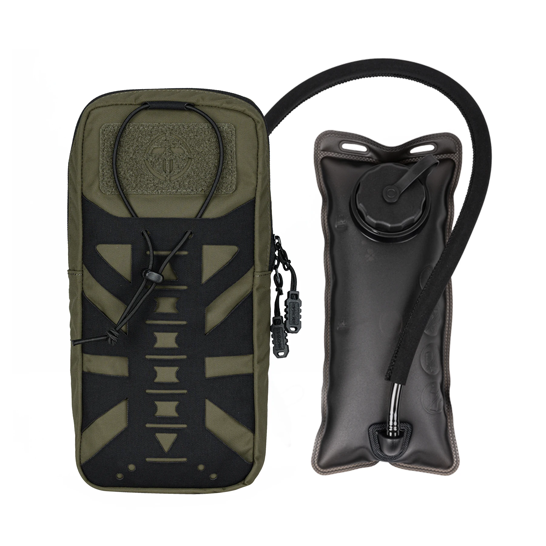 TOPTACPRO Tactical Hydration Pouch W/ Inner Bladder Water Bag Laser Cut MOLLE Hydration Pouch 8504