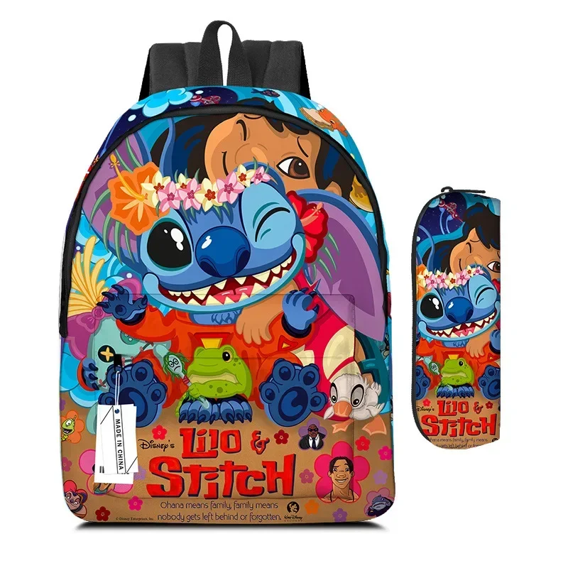 MINISO Disney Stitch School Bag Backpack Primary and Secondary School Students Cartoon Animation Anime Kawaii Mochila