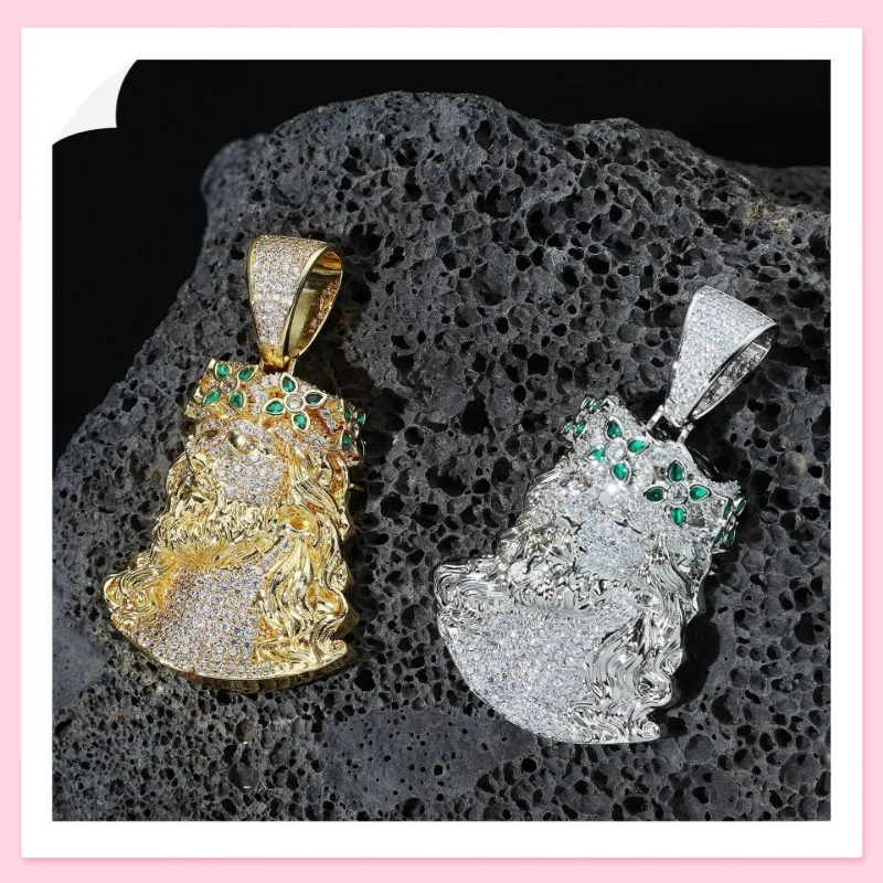 

Кулон-аватар в стиле хип-хоп, инкрустированный цирконием, персонализированное украшение, высококачественное массивное ожерелье с бриллиантами