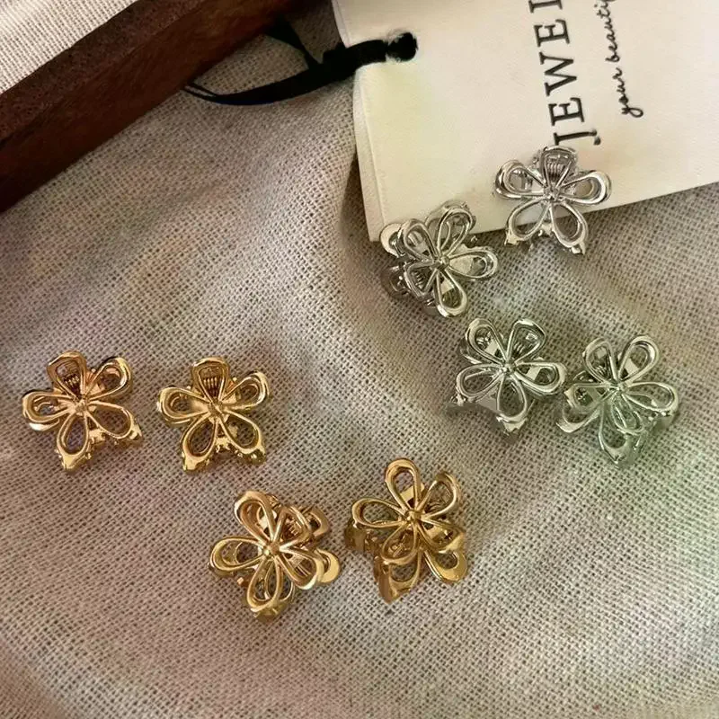 10 قطعة مشبك شعر معدني صغير كليب الذهب والفضة زهرة فراشة صغيرة القرش كليب Ins الكورية أغطية الرأس للنساء إكسسوارات الشعر #2