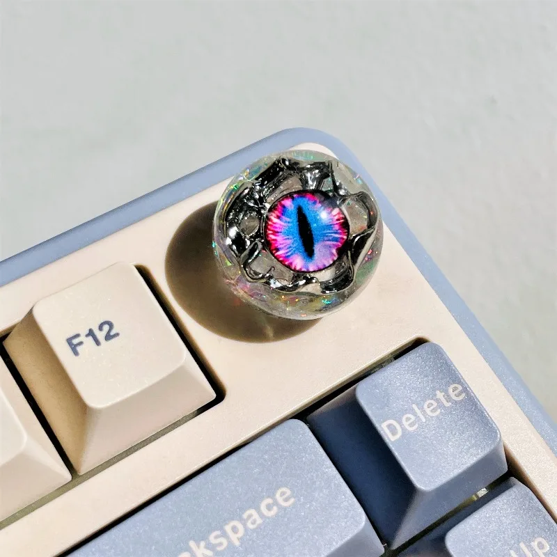 

Ручка клавиатуры Demon's Eye Evil, индивидуальная ручка из капельной смолы в стиле фэнтези, диаметр 6 мм для Hi8, аксессуары для механической клавиатуры, подарок