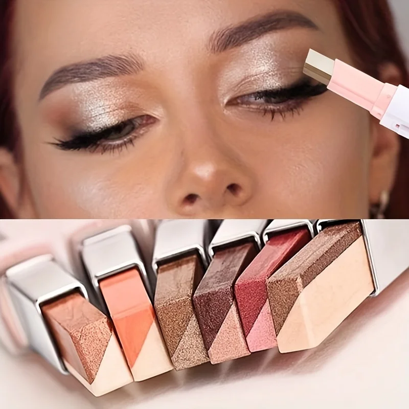 2 w 1 perłowy rozświetlacz cień do powiek w sztyfcie makijaż wodoodporny, długi trwały brokatowy cień do powiek Eyeliner w sztyfcie makijaż oczu kosmetyki