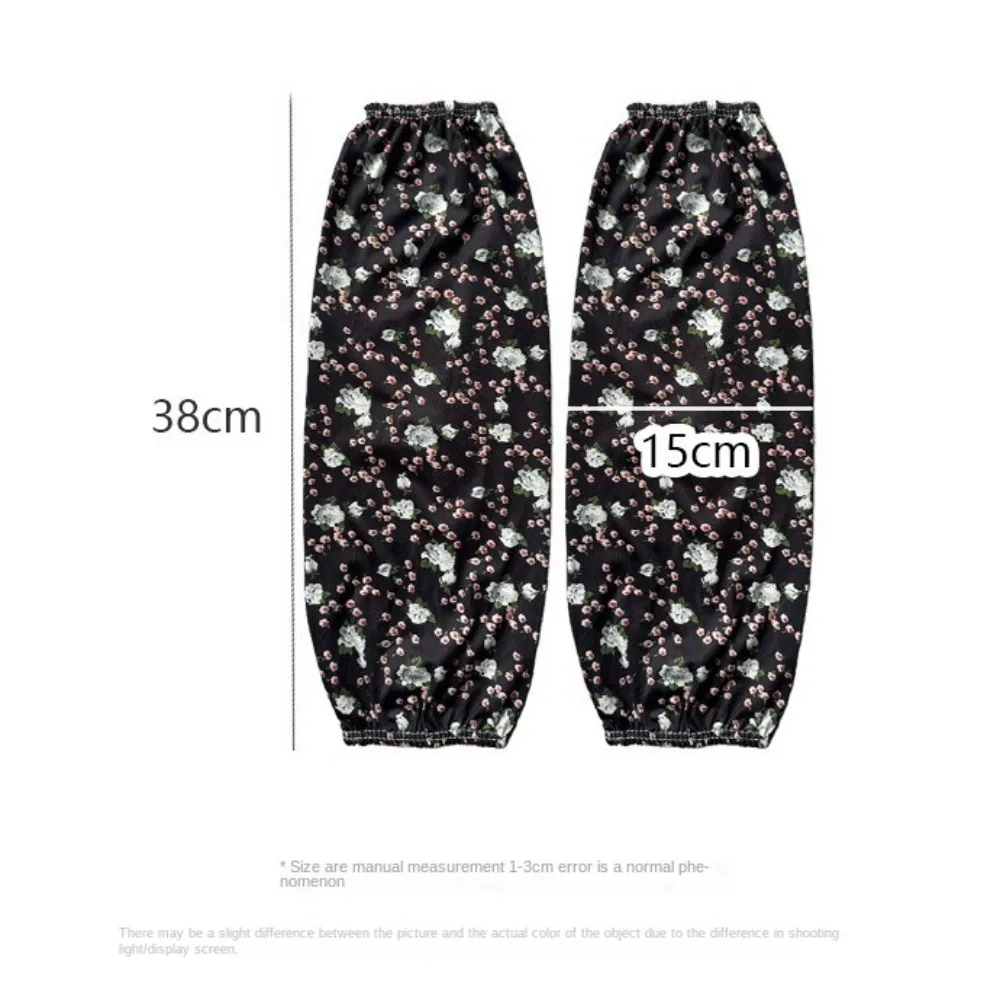 New Fashion Floral Ice Silk Gloves Loose Breathable Sunscreen Sleeves Arm Protectors Anti-UV Long Mittens Summer view 6