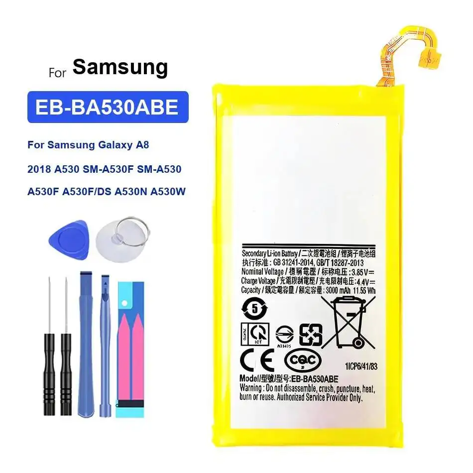 

Аккумулятор для мобильного телефона EB-BA530ABE 3000 мАч для Samsung Galaxy A8 2018 A530 SM-A530F SM-A530 A530F DS A530N A530W