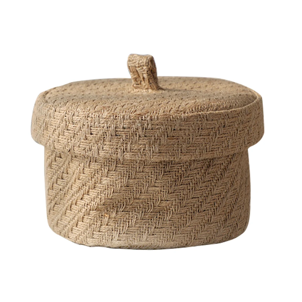 

Cotton Linen Storage Basket Household Sundries ganizer Baskets Living Room Desktop Tidy Key Toy Gift Holder Box Container