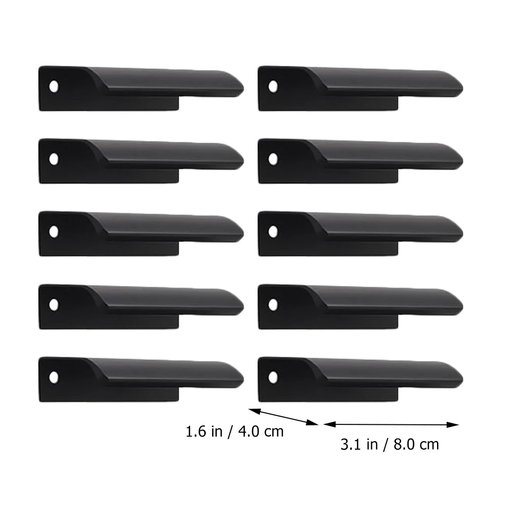 

10 Pcs Invisible Aluminum Handle Drawer Pulls Kitchen Cabinet Closet Label Wardrobe Recessed Finger Hardware