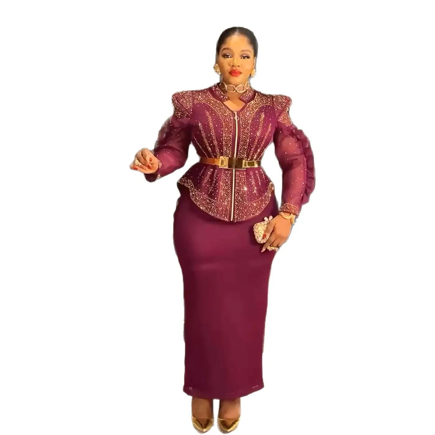 

Plus Size African Party Dresses for Women Dashiki Sequin Christmas Bodycon Long Dress Elegant Muslim Wedding Evening Gowns