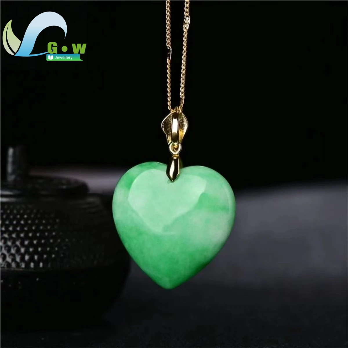 

Natural Jade Necklace Heart Pendant Adjustable Cord Jewelry for Women Men Cyan Green Stone Unisex Boho Style Spiritual Gift