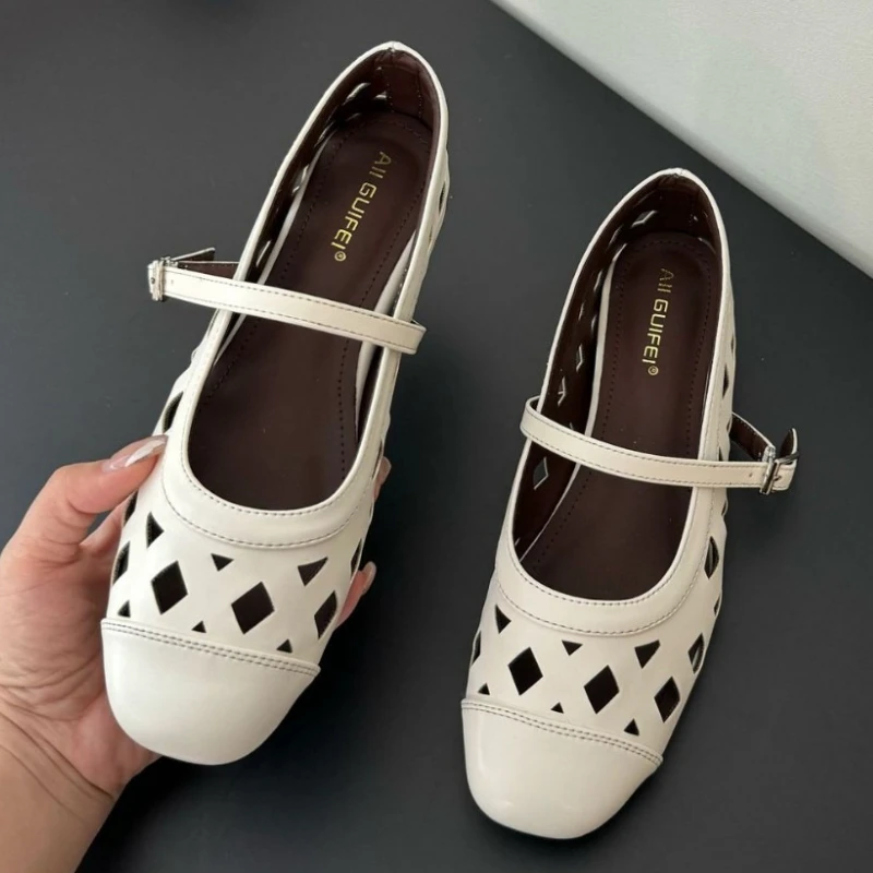 vintage-round-toe-hollow-mary-jane-shoes-flat-sandals-women-fashion-soft-leather-buckle-ballet-flats-elegant-shallow-dress-pumps