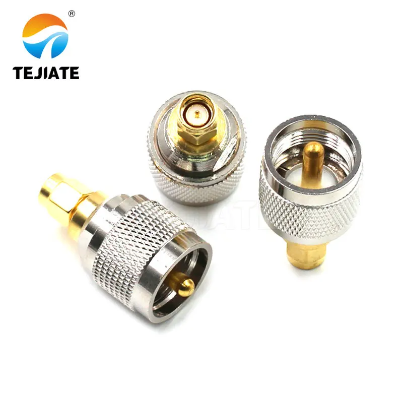 1PCS SMA-UHF female and male to male RF coaxial adapters for testing all copper connectors of SMA to UHF interphones