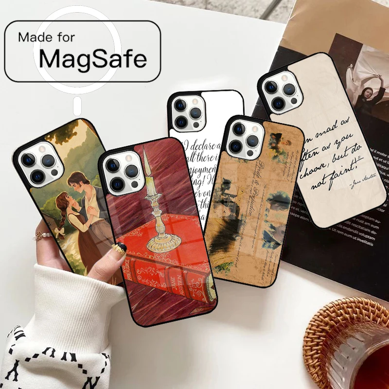 حافظة هاتف مغناطيسية من جين أوستن لهاتف آيفون 17 Air 16e 12 13 14 15 Pro Max Magsafe غطاء لاسلكي #1