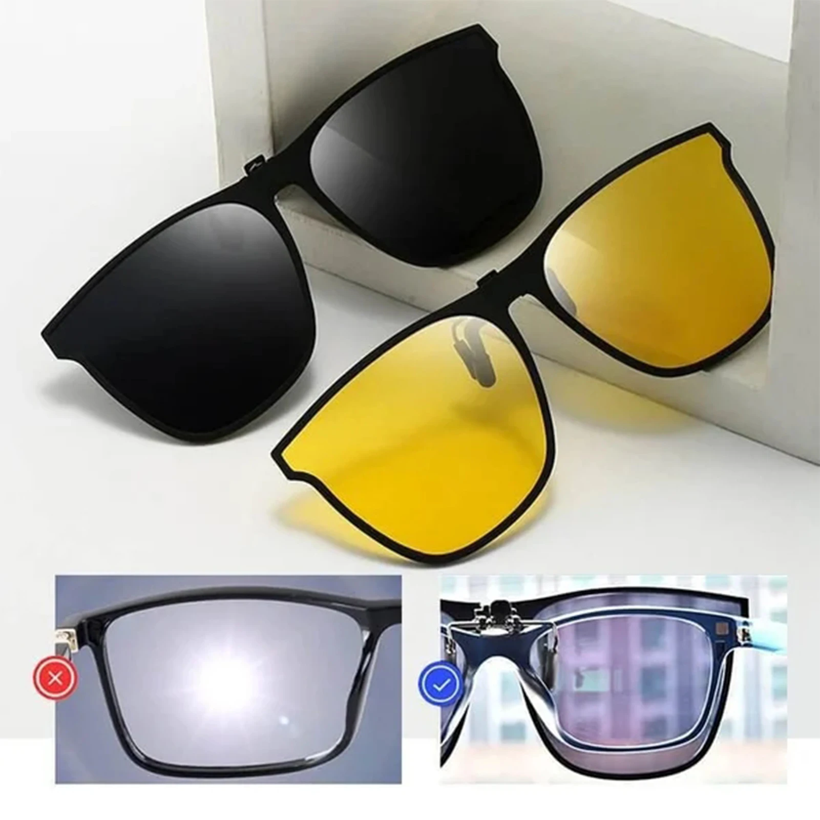 Polarized Clip-on Flip Up Sunglasses Easy to Use Durable UV400 Lenses Great for Racing Skiing LL@17