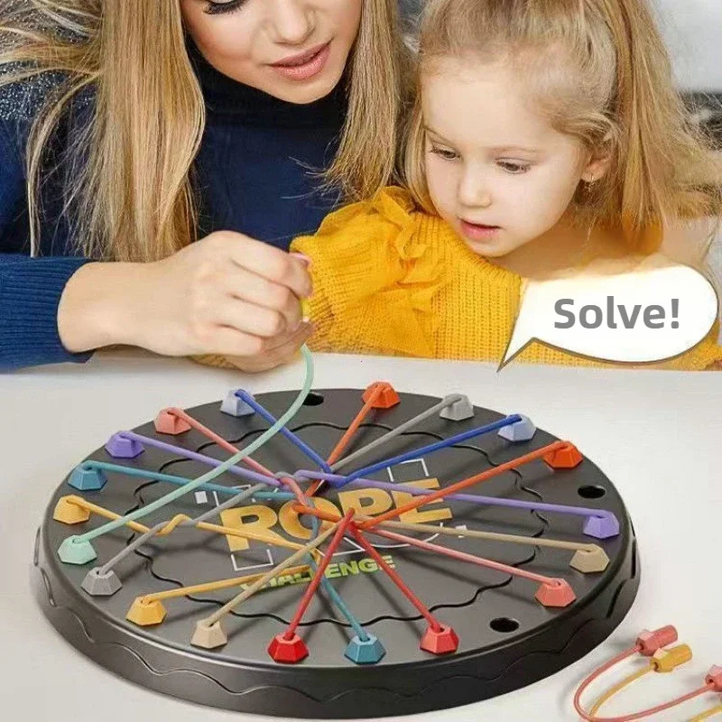 Gioco di puzzle con corda intrecciata Disviaggia rompicapo per bambini Allenamento del pensiero logico Gioco da tavolo interattivo genitore-figlio educativo