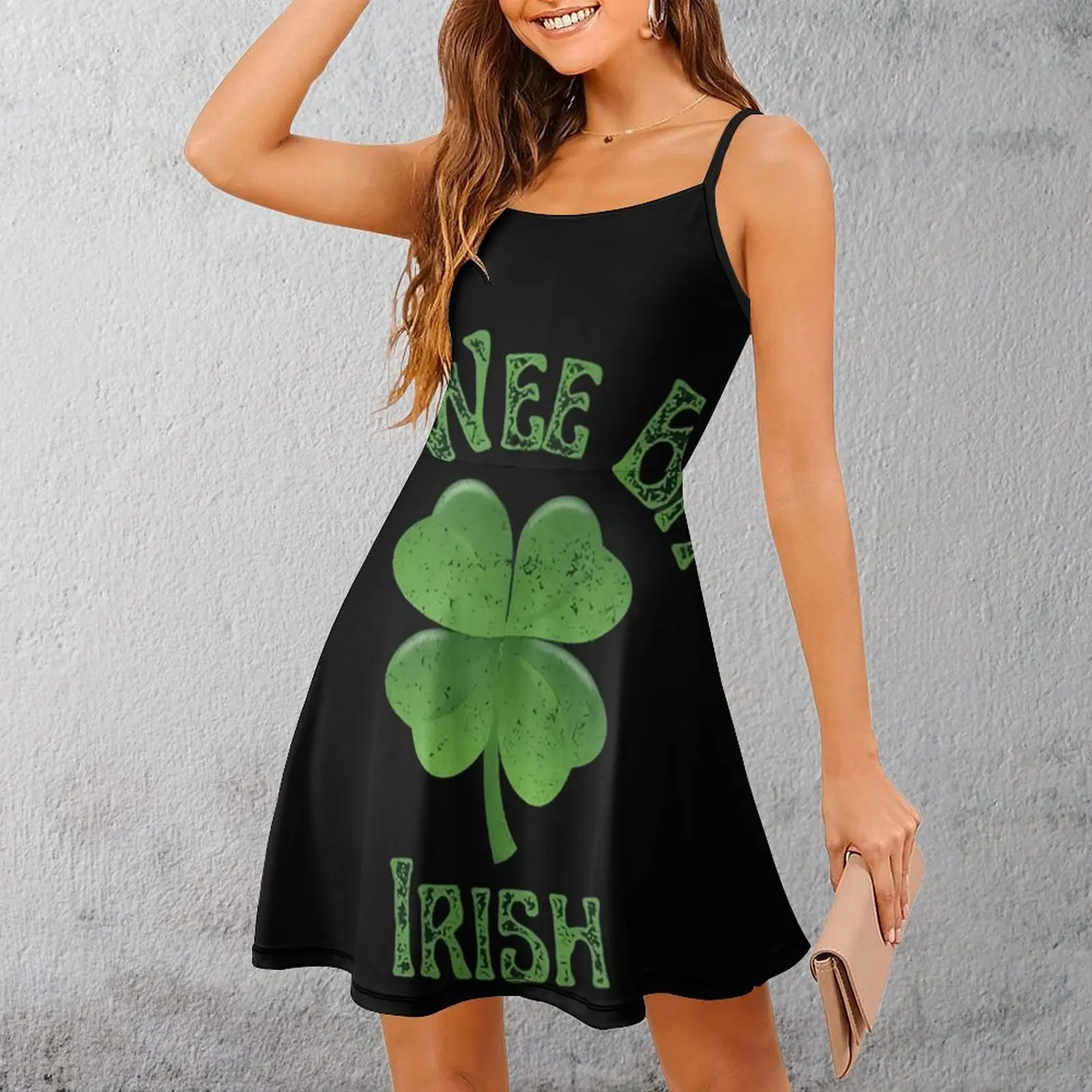 

Женское платье на бретельках A Wee Bit с ирландским клевером, экзотическая женская одежда с забавным рисунком, платье с юмором и графикой