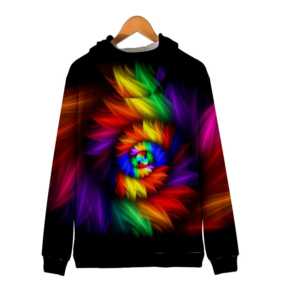 Colorful Spiral Dizzy Pattern Hoodie Men Women Optical Illusion Hoodies Sweatshirt Harajuku Tie Dye Jacket Coat Clothes