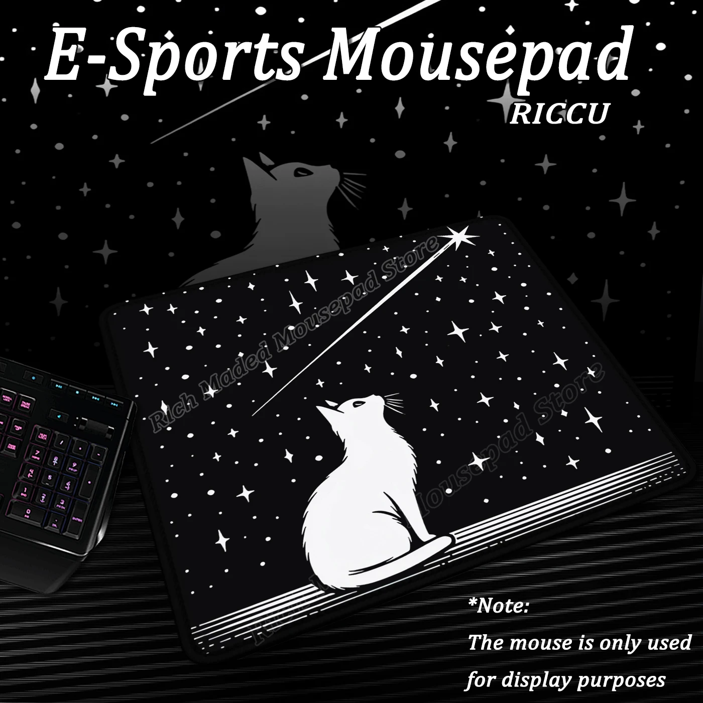 أسود أبيض القط ماوس الوسادة الصغيرة بساطتها مكتب الملحقات الكمبيوتر حصيرة مكتبية عدم الانزلاق المطاط الجدول الوسادة الرياضة الإلكترونية السجاد XS البساط #3