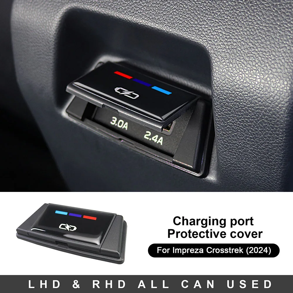ABS dla Subaru Crosstrek 2024 dla Impreza 2024 tylny port ładowania samochodu USB gniazdo ochronne osłona przeciwpyłowa akcesoria wewnętrzne