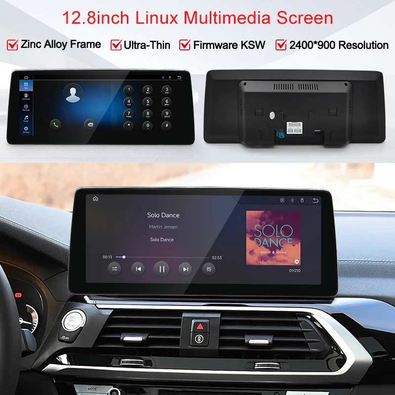 STWEI 2026 New Slim Screens Linux System 12.8inch 2400X900 Resolution For BMW X3 G01 X4 EVO Wireless CarPlay Auto player  KSW