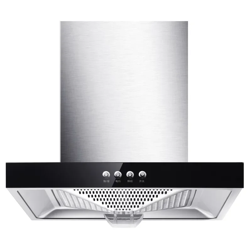 for  T-type Top Suction Stainless Steel Range Hood Large Suction Mechanical Control Kitchen Exhaust Fan