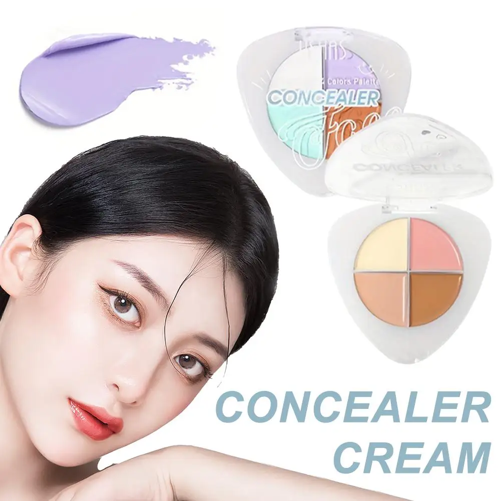 4 Kleuren Concealer Waterdicht Lang Verblijf Lichtgewicht Concealer Paleta Concealer Make-Up Palet Oogschaduw Professionele Foundaa R4m3