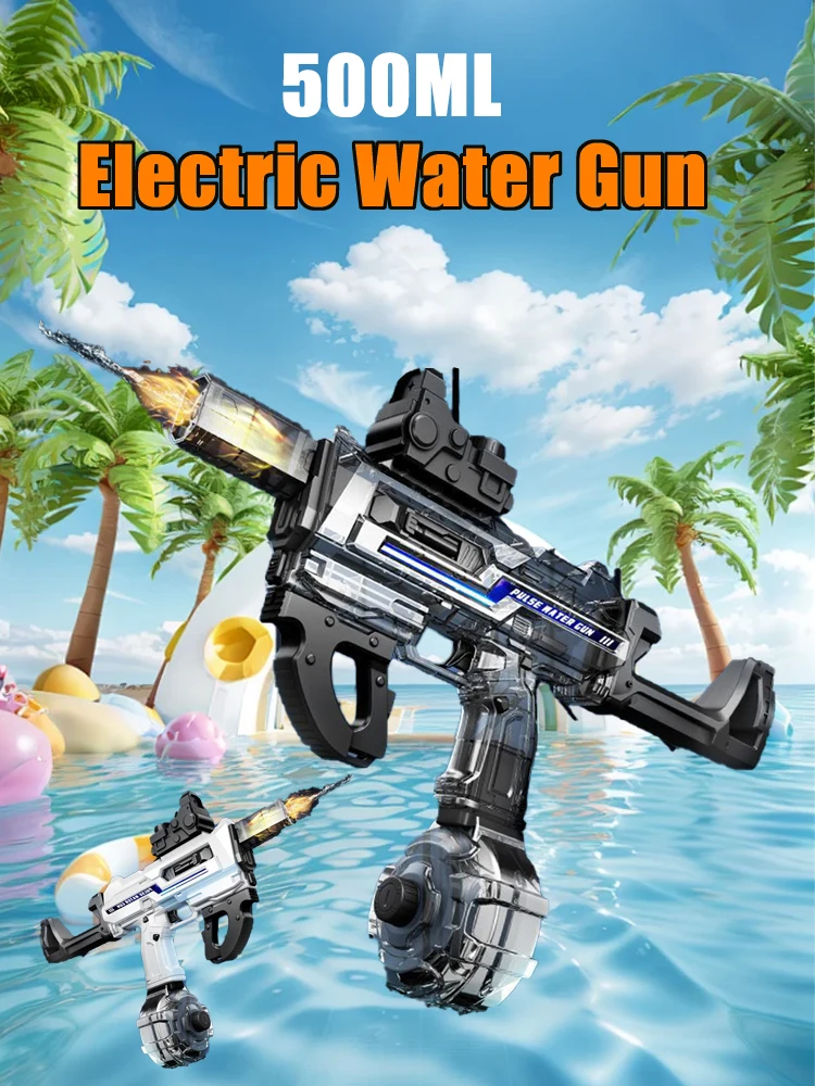 

Electric Water Gun Toys for Kids Simulation Shooting LED Lights Sprays Automatic Suction Water Guns Toy for Kids Boys Adult Gift