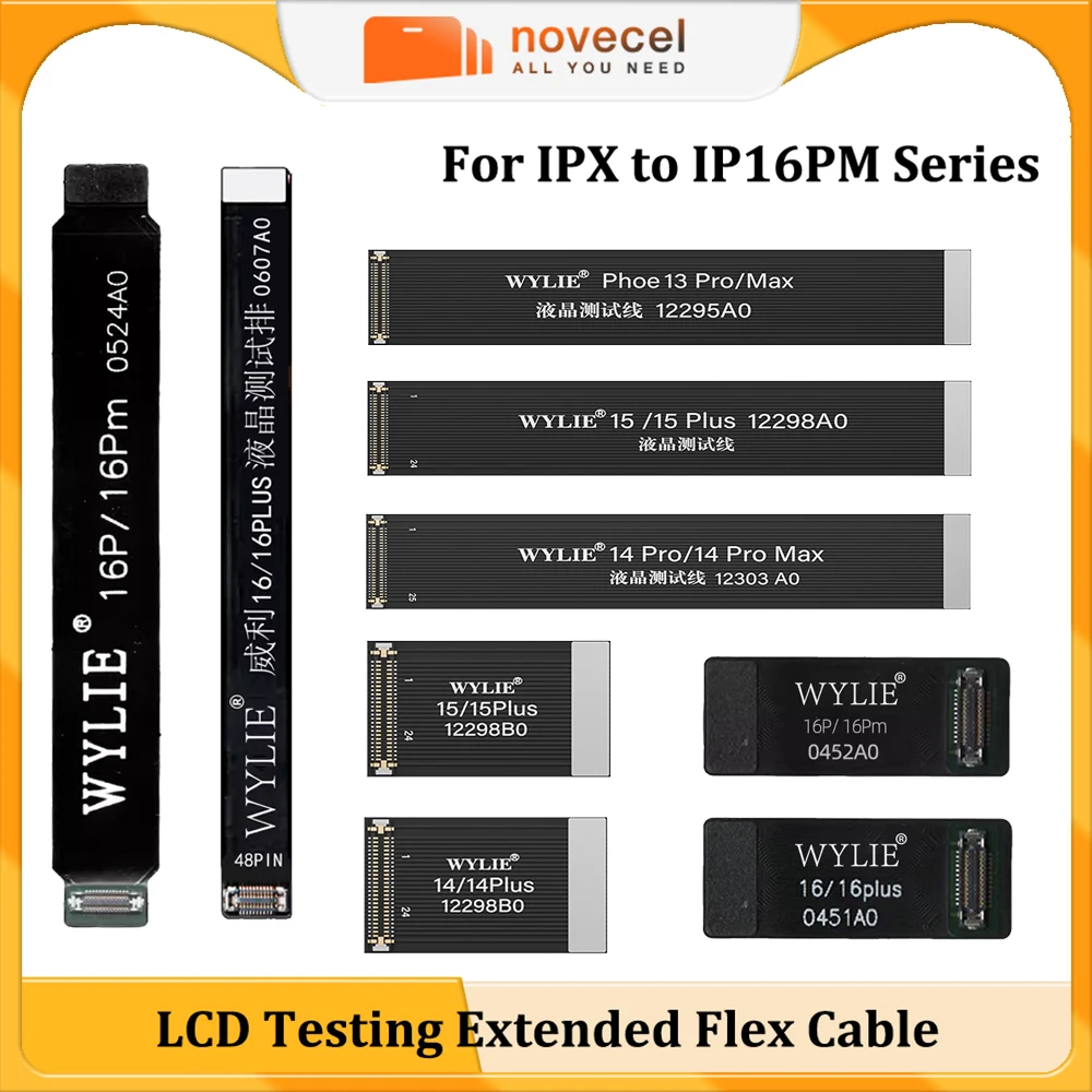 

WYLIE LCD Display Test Flex Cable For iPhone X XS Max XR 11 12 13 Mini 14 15 16 Pro Touch Screen Digitizer Extension Test Flex
