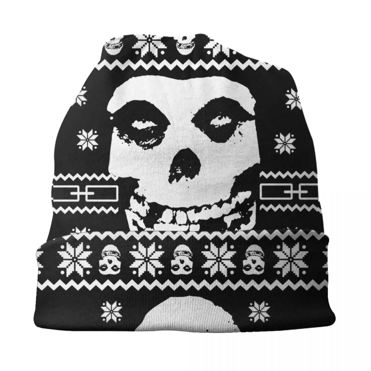 Custom Punk Rock Band Misfits Skullies Beanies Caps Unisex Winter Warm Knit Hat Men Women Street Bonnet Hats Outdoor Ski Cap