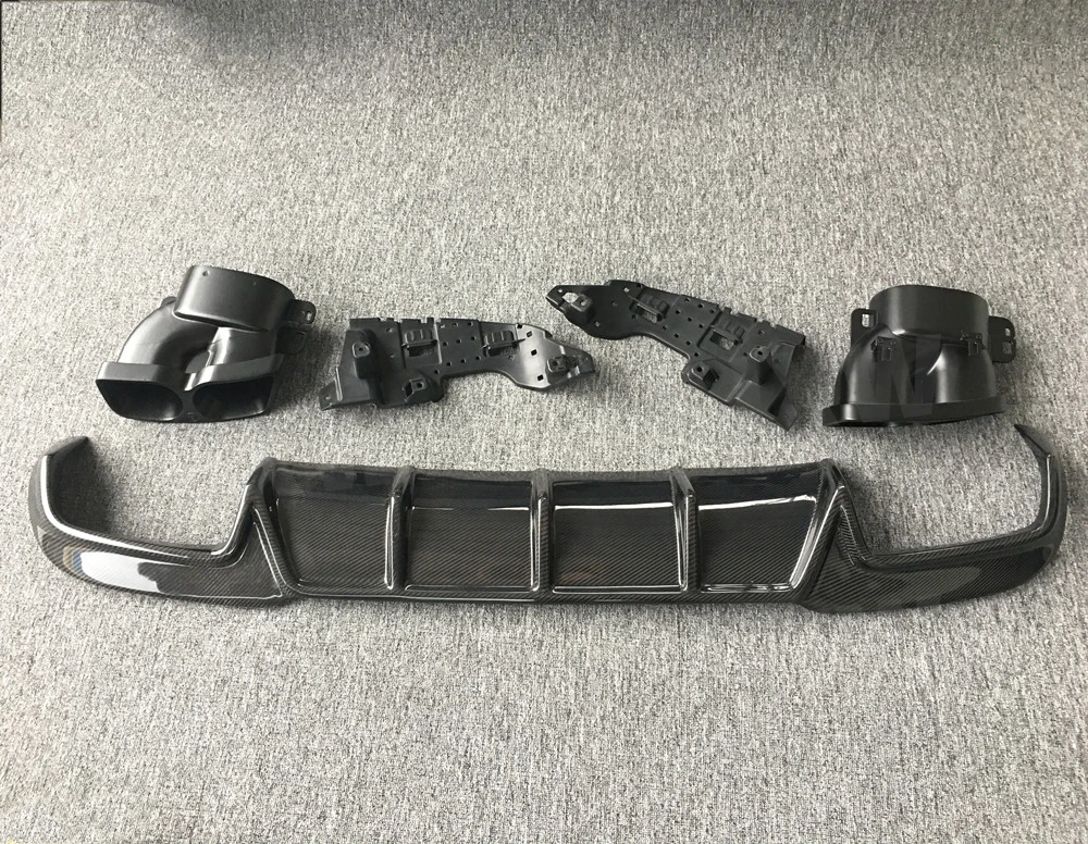 أطراف عادم الناشر الخلفي للسيارة من ألياف الكربون JXWANCF لسيارة Benz E Class W212 E63 AMG 2014 -2016 غير قياسية #5