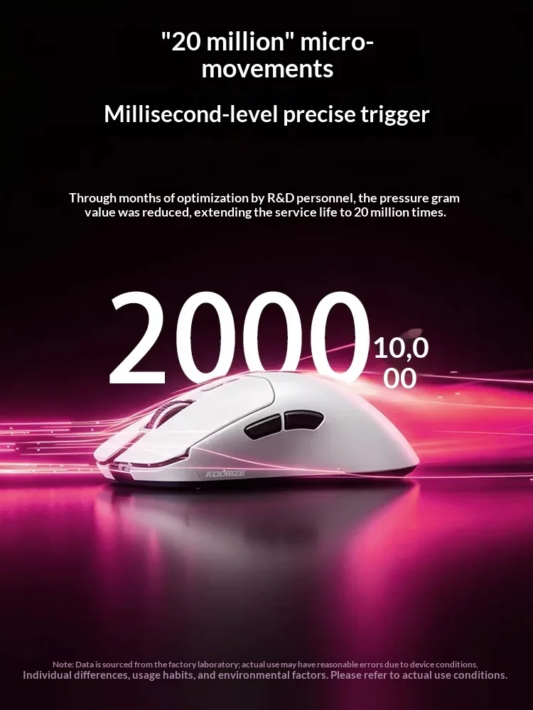 KOOMZE M7 Wireless Lightweight Gaming Mouse Three Mode 24000DPI 500mAh PAW3311 Ergonomic Mouse For Laptop Pc multi Color Options