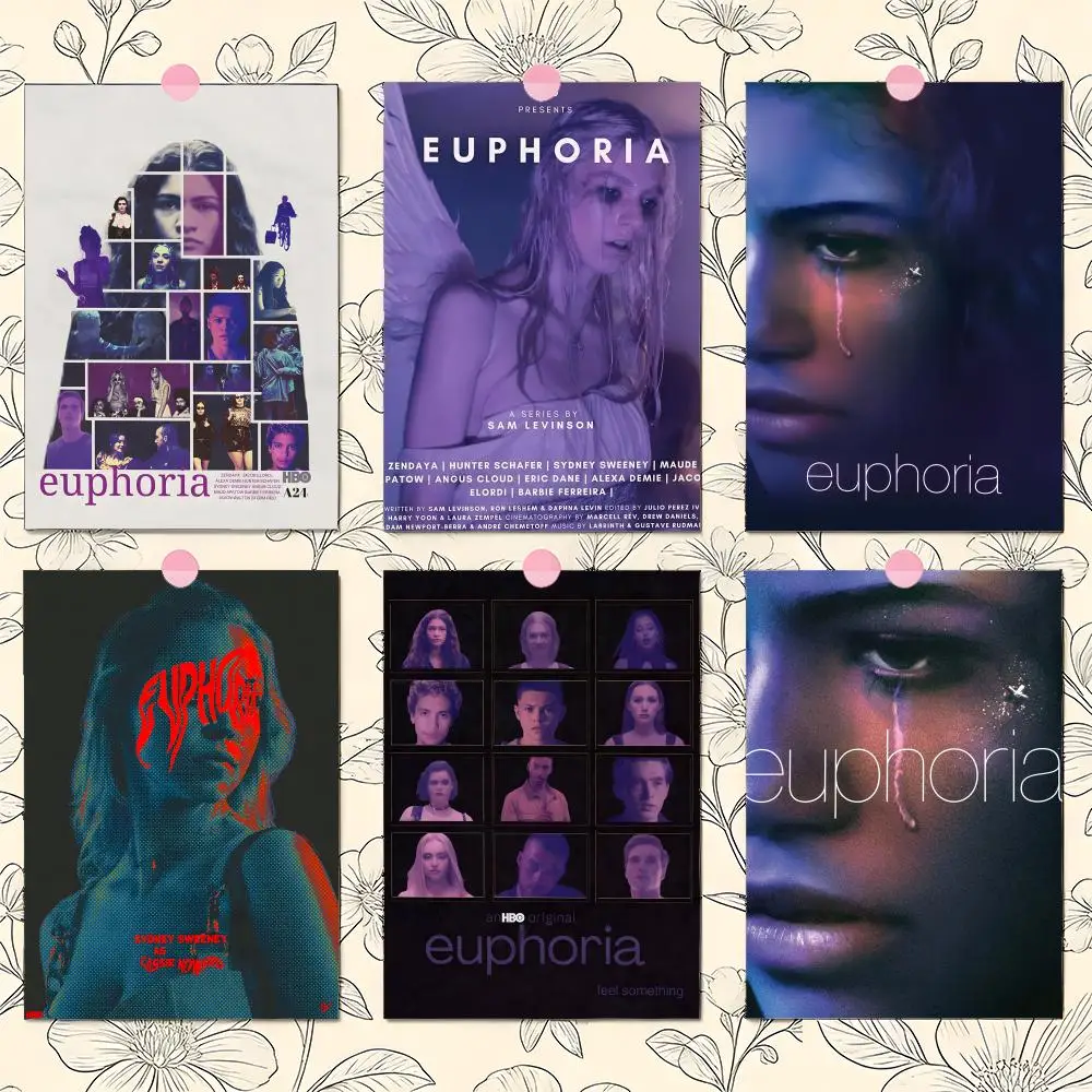 Autocollant mural en PP de qualité supérieure avec affiche de la série télévisée Euphoria - Facile à poser, impression HD, décoration intérieure imperméable