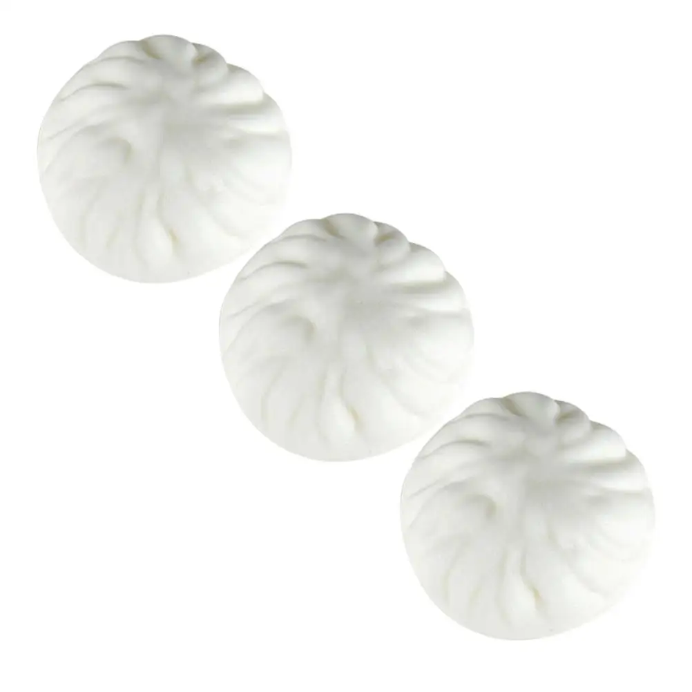 3 Pcs Simulated Buns Artificial Steamed Stuffed Toys PU Material Play Kitchen Accessories Decorative Fake Food Props