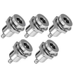 New 5-Pack DC-099 5.5 mm x 2.1mm 30V 10A DC Power Jack Socket,Threaded Female Panel Mount Connector Adapter