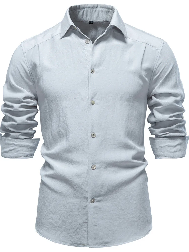 

Мужская универсальная рубашка Busin Long Sleeve из хлопка с эффектом мятости, дышащая, влагоотводящая, стандартного кроя, Ciwalk Sle