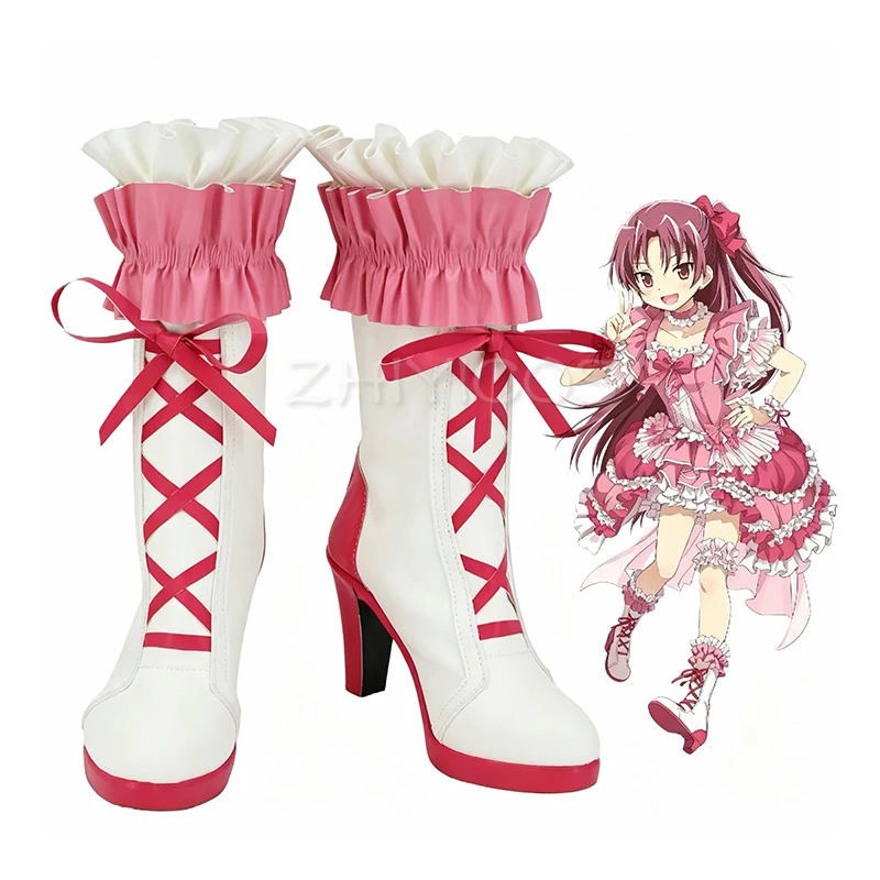 zhiyicos-アニメ魔法少女まどか☆マギカ佐倉杏子アイドルステージコスプレブーツハロウィンパーティーコスプレ靴女性用