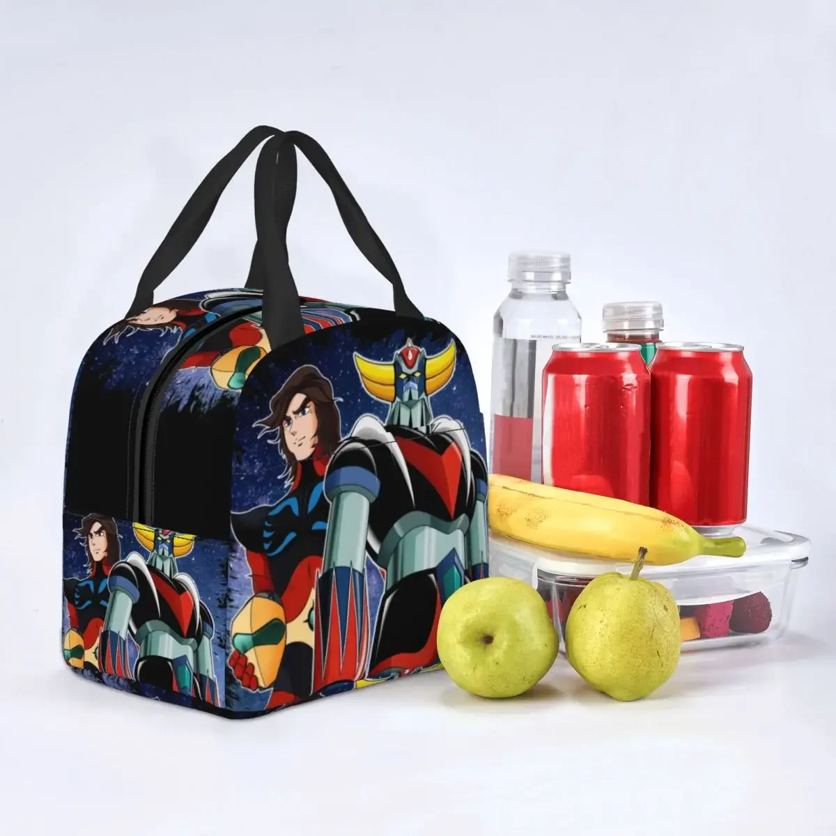 Goldorak Grendizer Actarus Thermal Insulated Lunch Bag Women UFO Robot Goldrake Lunch Tote for Outdoor Picnic Food Box