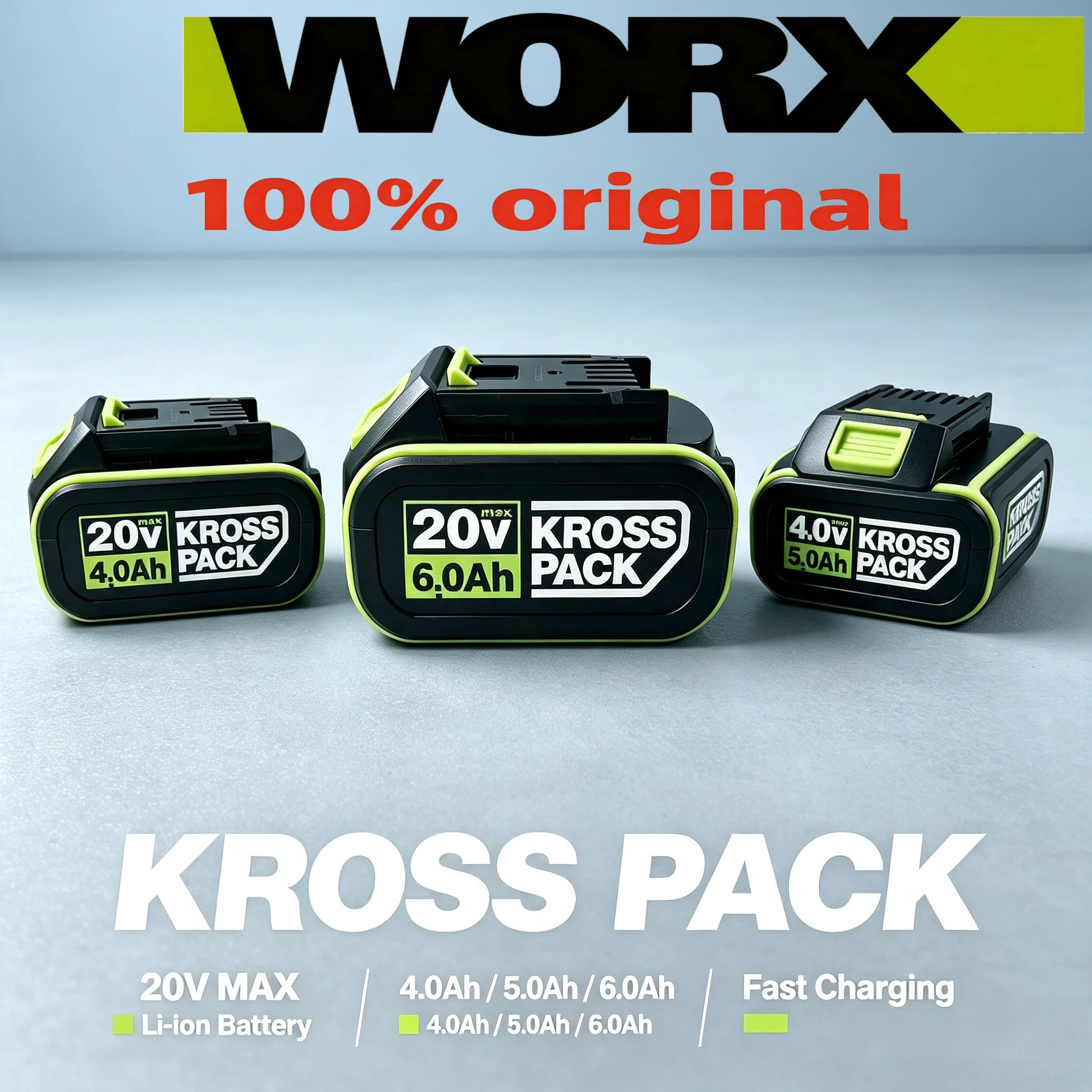 Оригинальный аккумулятор WORX 20В 6.0/8.0Ач, совместимый с WA3553 WA3641, точная посадка, без рыхлых контактов, аксессуар для электроинструмента.