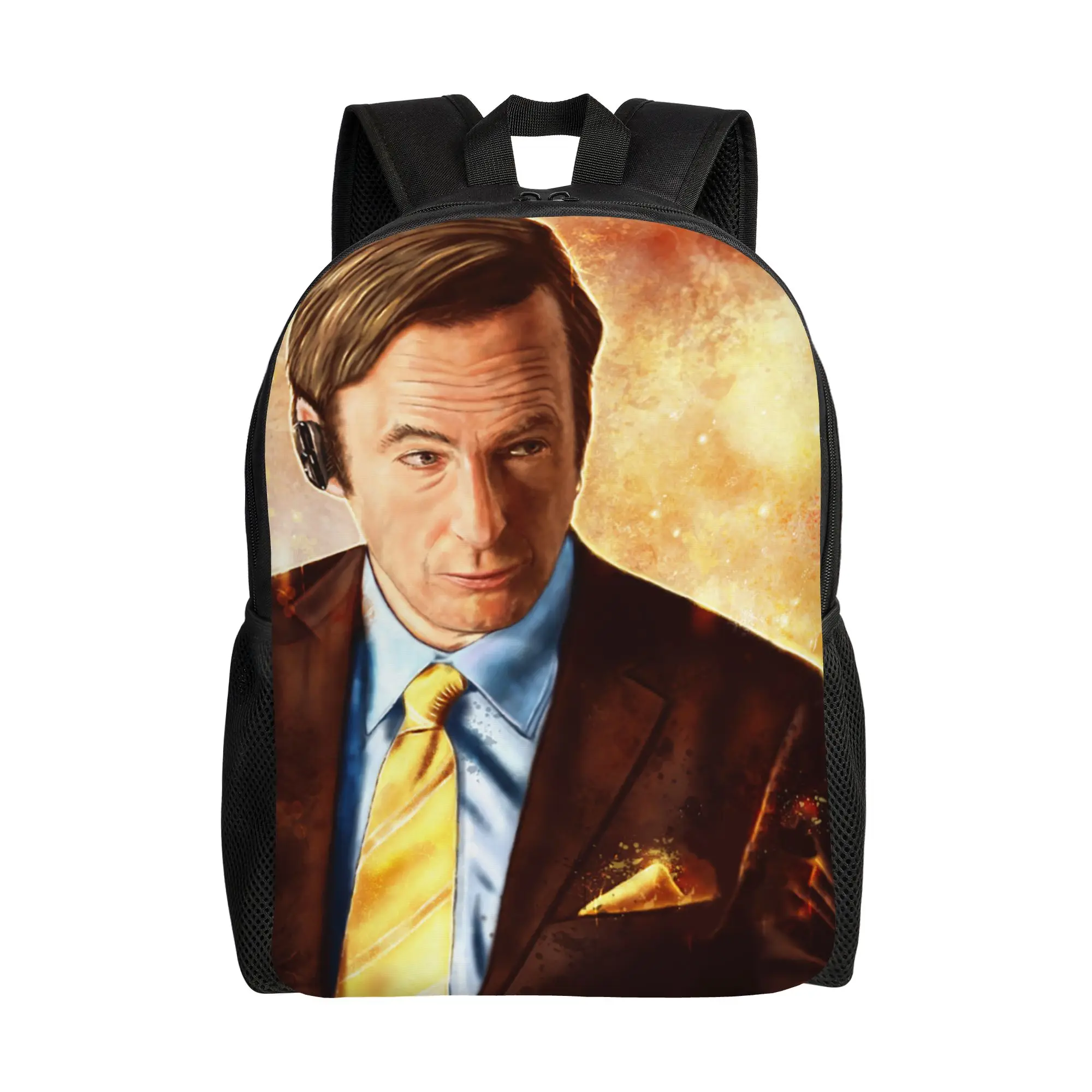 

Saul Goodman Breaking Movie Bads Casual Backpack Outdoor High School Work Daypack for Men Women College Shoulder Bag