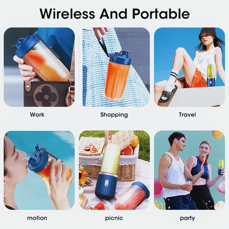 Portable Juicer turns fruits and vegetables into delicious juices A compact juicer designed for easy use and portable travel