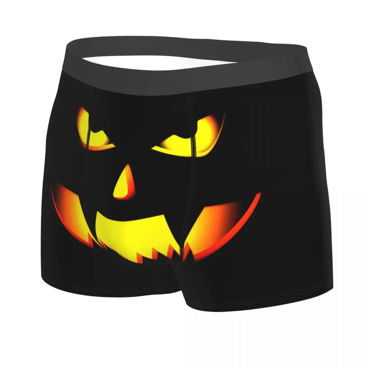 Custom Male Funny Scary Halloween Pumpkin Gift For Halloween Party Underwear Boxer Briefs Stretch Shorts Panties Underpants