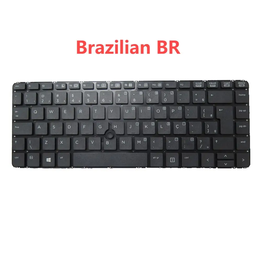 Keyboard For HP PROBOOK 640 G1 645 G1 738688-201 With Pointing Stick no Frame Brazilian BR/France Arabia ARFR/Saudi Arabia AR