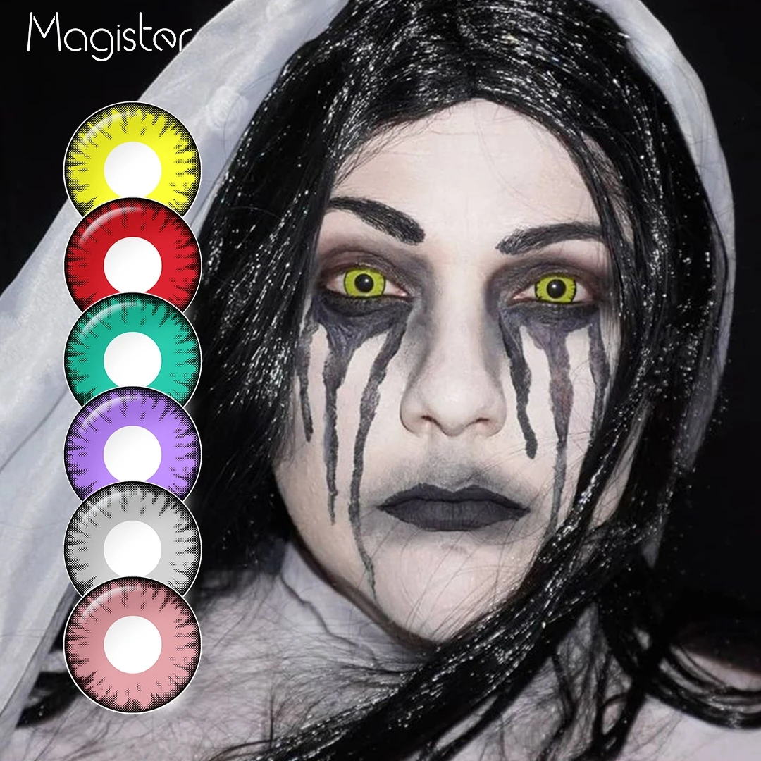 Magister Halloween Colorful Contact Lenses Anime Cosplay Eye Lenses multicolored Red lenses For Eyes Contact Lens Beauty Pupils