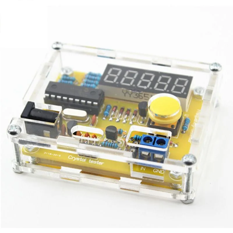 DIY meter frequency counter Tester digital Crystal Counter Meter Oscillator Tester with Transparent Case 1Hz~50MHz