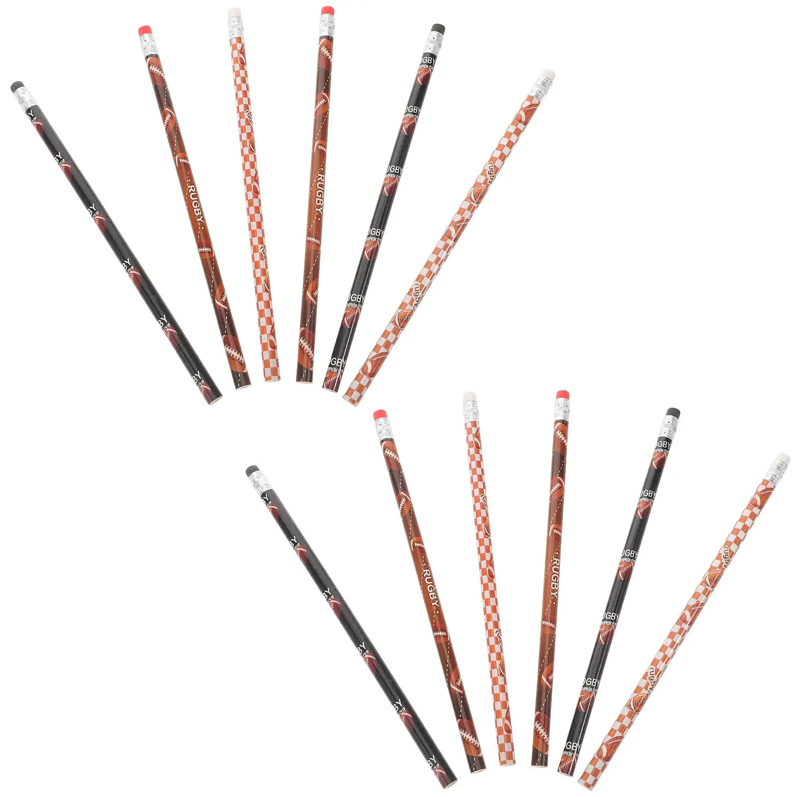 12 Pcs Rugby Pencil Students Stationery Erasable Pencils Sports Bulk Themed Eraser
