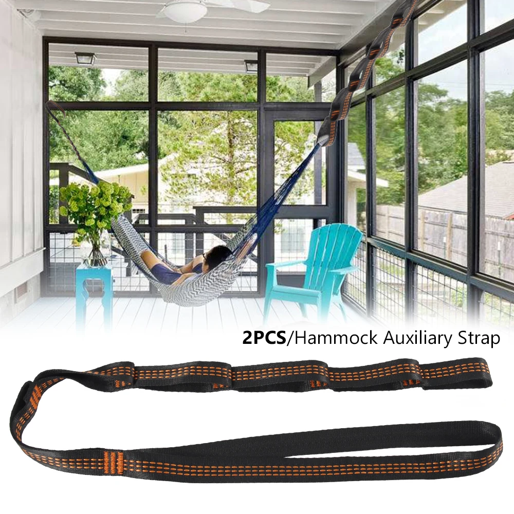 2 Pack Hammock Straps 100*2.5cm Camping Hammock Belts Max Bearing 400kg Yoga Swing Hanging Belt Nylon Adjustable Hanging Straps