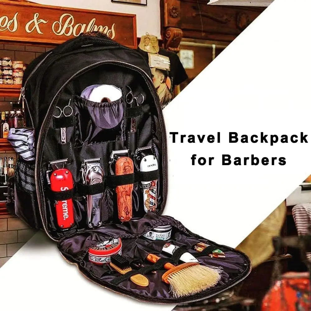 Barber Supplies Rucksack Tragbare Clippers Organizer Friseur Werkzeuge Tasche Große Kapazität Reisetasche Salon Lagerung Schultern Tasche – Detail 4