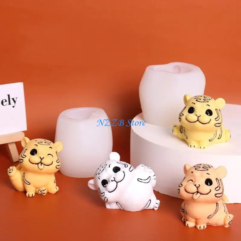 T21F لطيف ثلاثية الأبعاد الحيوان النمر شكل قوالب زخارف مكتب قوالب صنع قالب حلية الصابون Crafts بها بنفسك الحرف ديكورات المنزل #4